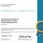 CAP Accreditation Certificate